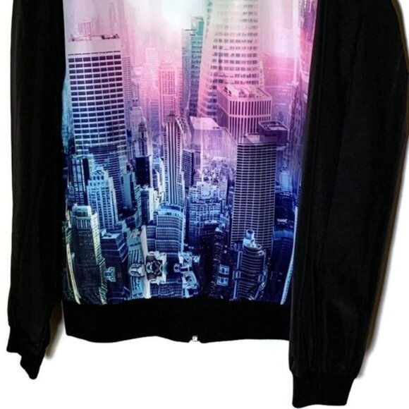 Forever 21 Girls NYC Graphic Bomber Jacket Size 13/14 - Picture 6 of 8